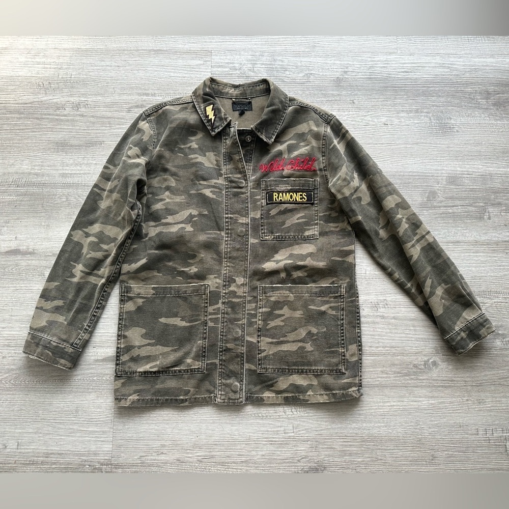 TOPSHOP Ramones utility edition Jacket Sz 6 concert Coachella street wear